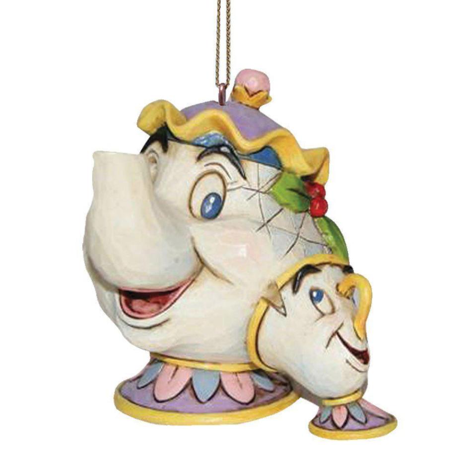  The Mrs Potts and Chip bauble is one of three hand-painted decorations in the new range