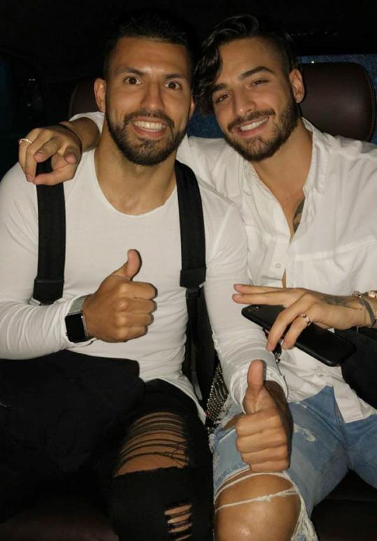  Sergio Aguero was in Holland to see one of his favourite artists, Maluma