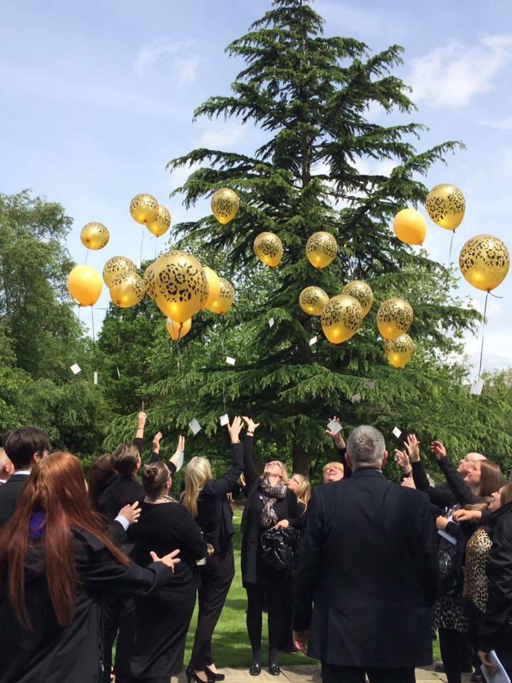  Amy wanted a leopard print theme for her funeral and the family released coloured balloons in tribute