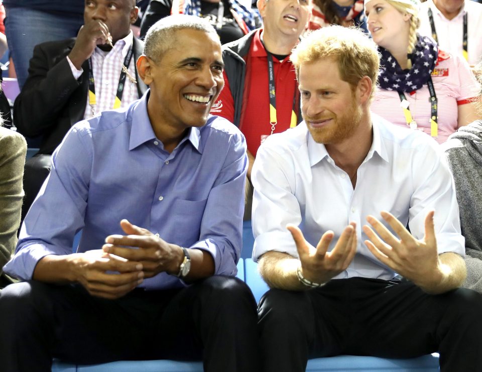  Prince Harry and Barack Obama looked as thick as thieves at the game