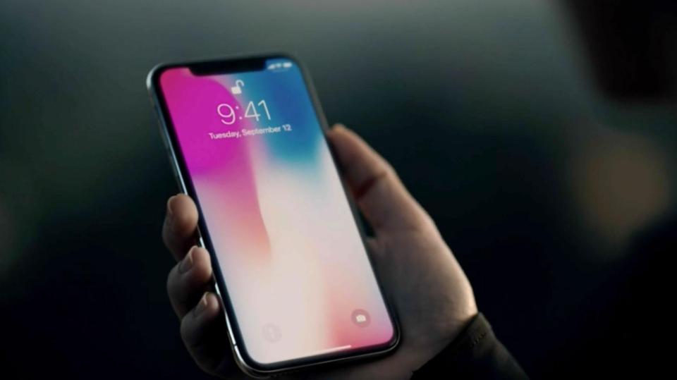  Apple reveal the iPhone X with no home button and facial scanning recognition Face ID to unlock the device