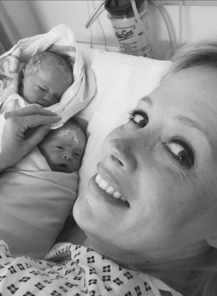  Ross Kemp shared a picture of his wife Renee holding their baby girl twins