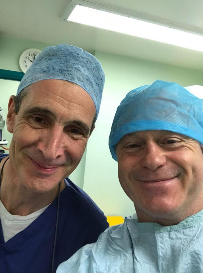  He thanked the doctor, Lawrence Impey, in a snap from the delivery room