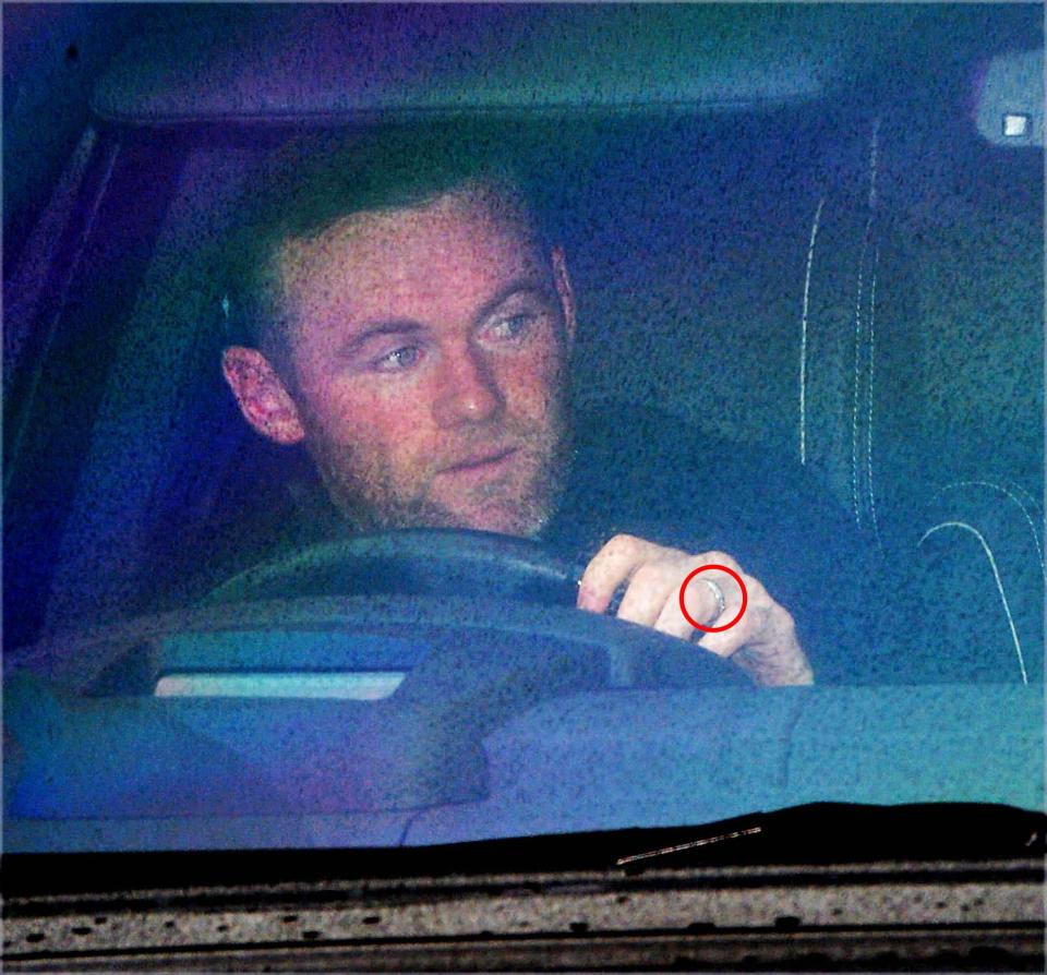  Wayne Rooney was pictured leaving Everton's training ground in his black Range Rover wearing his wedding ring this week