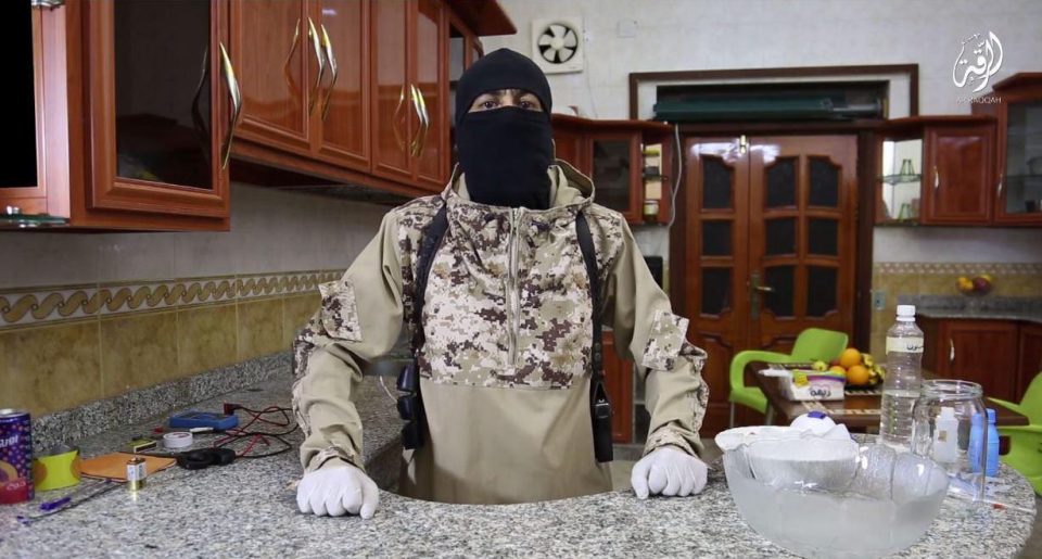  Terror trainer known as Abu Sulayman al-Firansi shows lone-wolf jihadis how to make a homemade bomb