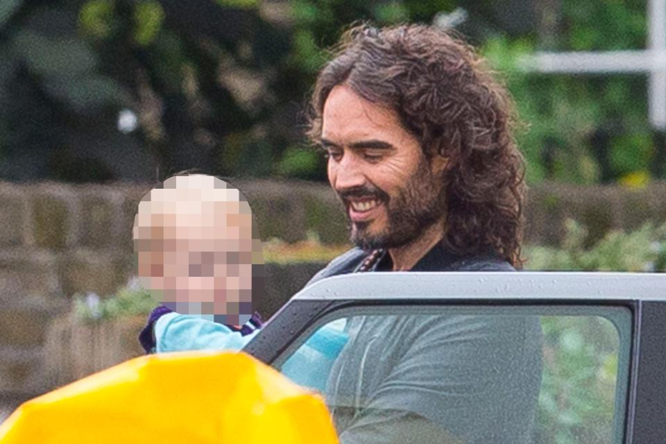  The new dad looked happy and relaxed on a family day out in London