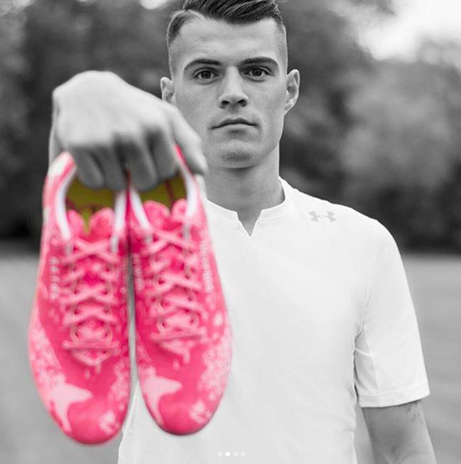  Granit Xhaka will wear these pink boots in October to raise awareness for breast cancer