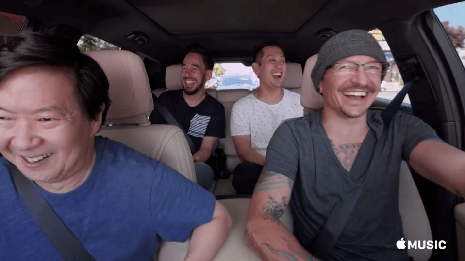  The Linkin Park star is seen laughing and joking just six days before his tragic suicide