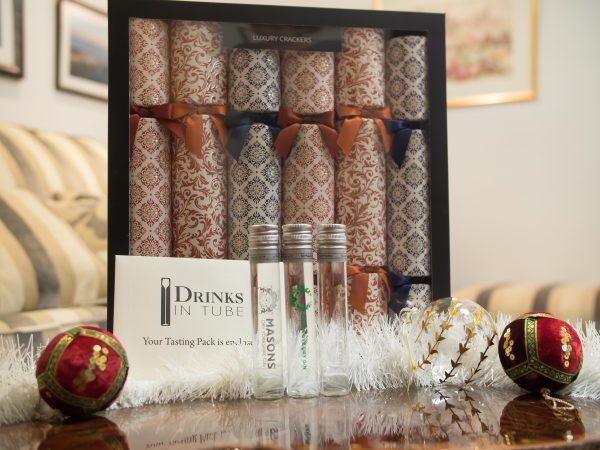  What a Christmas cracker! These festive table decorations each contain a double shot of gin