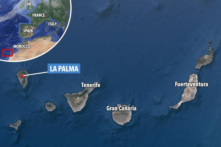 The volcano is located on the island of La Palma in the Canary Islands