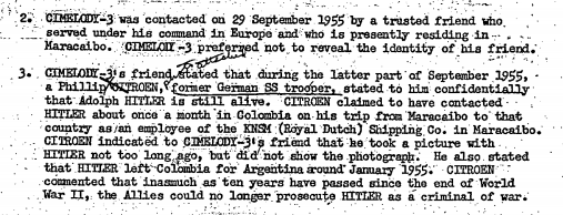  It goes on to suggest that Hitler, who would have been aged 66, worked as a shipping company employee before fleeing to Argentina