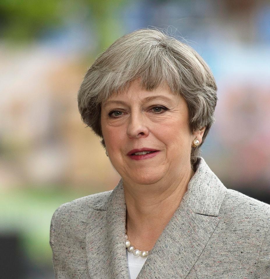  Theresa May at the Tory party conference in Manchester today