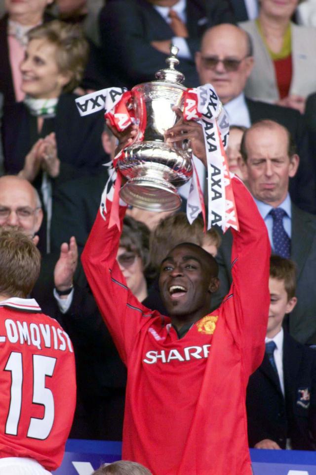  Andy Cole was part of the famous Manchester United treble-winning team