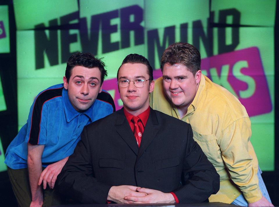  Phill (right) is best known for being on Never Mind The Buzzcocks with the late Sean Hughes (left)