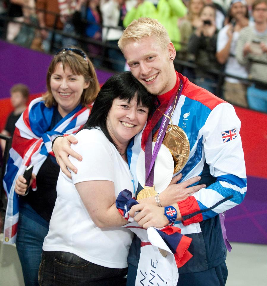  Jonnie and his mum Linda at the London 2012 Paralympics