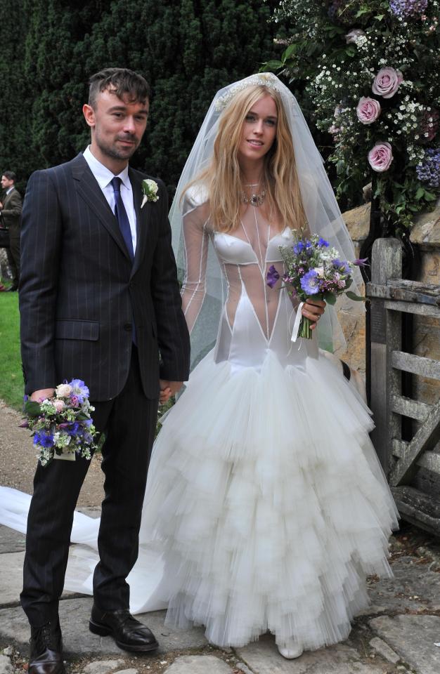  Mary shocked with her daring see-through wedding dress at marriage to Big Pink frontman Robbie Furze