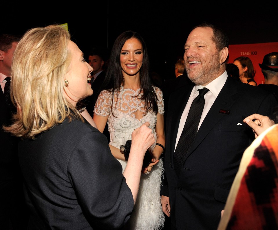 Hillary Clinton, Georgina Chapman and Harvey Weinstein attend the TIME 100 Gala in New York in 2012