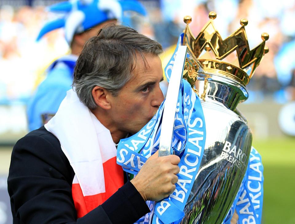  Roberto Mancini led City to their first league title in 44 years but has says Leicester are his second team