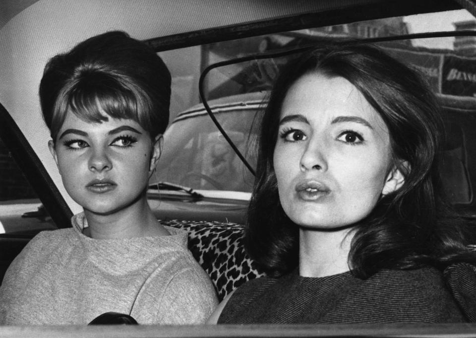  Christine Keeler with her friend Mandy Rice-Davies during the trial of Stephen Ward in 1963