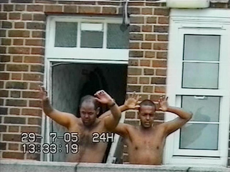  Two of Osman's accomplices, Muktar Said Ibrahim (left) and Ramzi Mohammed, during their arrest on July 29, 2005