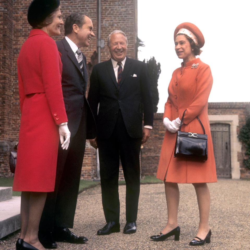  The Queen pictured with Ted Heath and Richard Nixon and his wife Pat