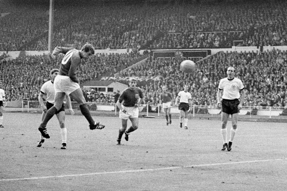  Geoff Hurst scored a hat-trick in the final - with Peters netting the other in a 4-2 win over West Germany