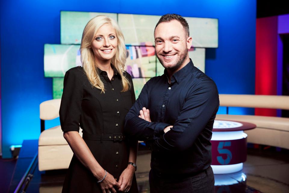  George Riley (right) presents Football on 5 with Lynsey Hipgrave (left)