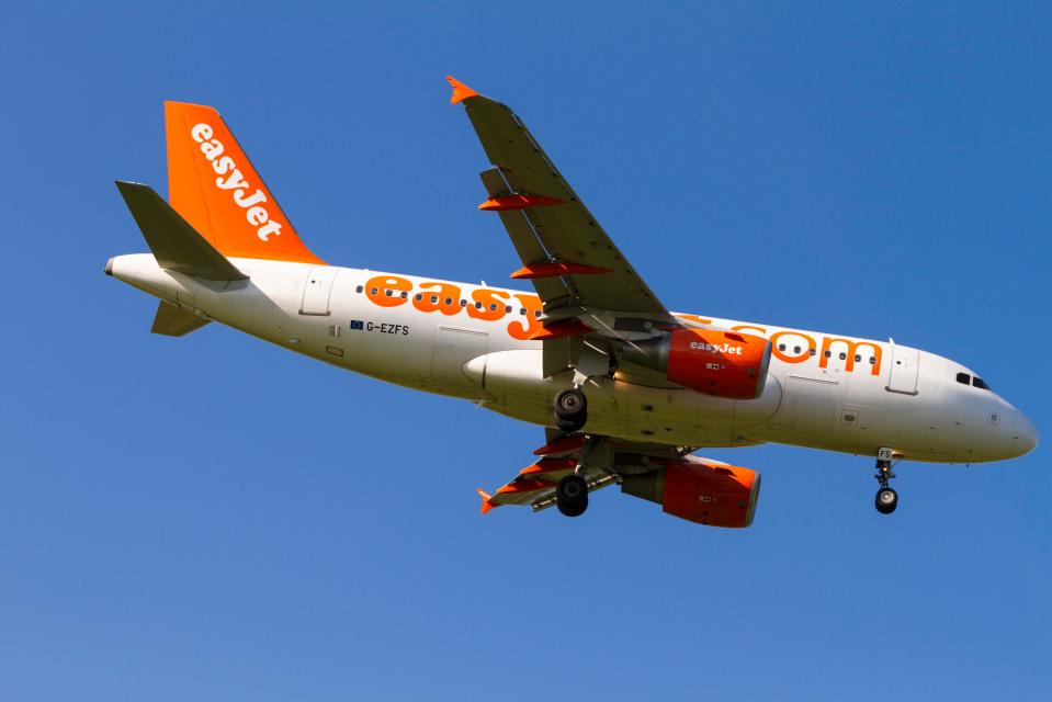  The easyJet flight was tantalisingly close to landing at its destination