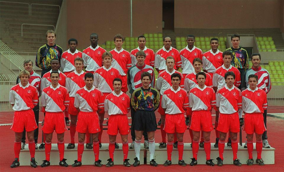  Youri Djorkaeff (bottom row, second from right) was signed by PSG after five years making his name at Monaco