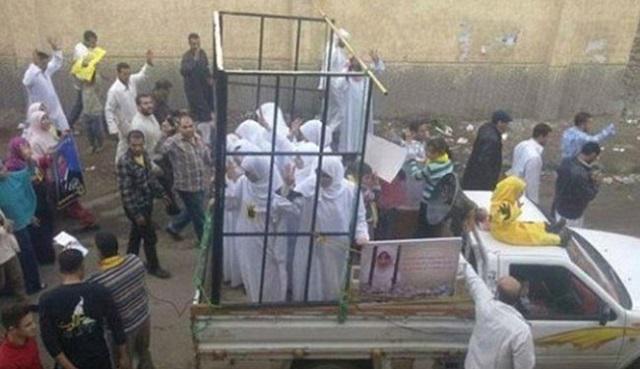  ISIS fighters use rape as a weapon. File photo showing captured girls in ISIS territory