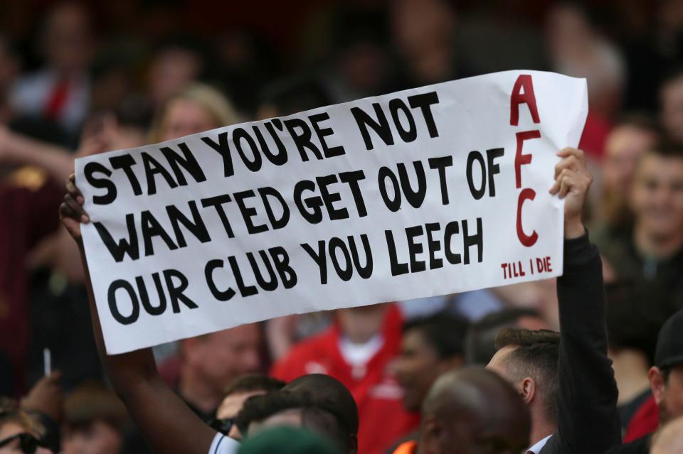  Arsenal fans have protested for years over Stan Kroenke's ownership