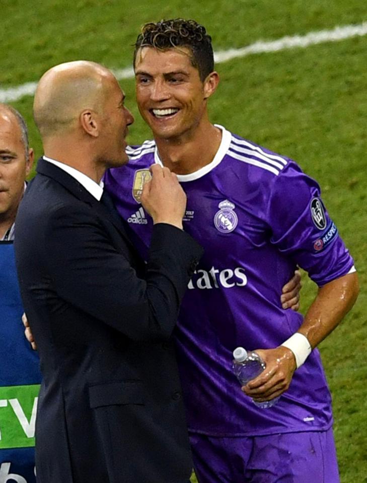  Real Madrid boss Zinedine Zidane has been chosen by Ronaldo