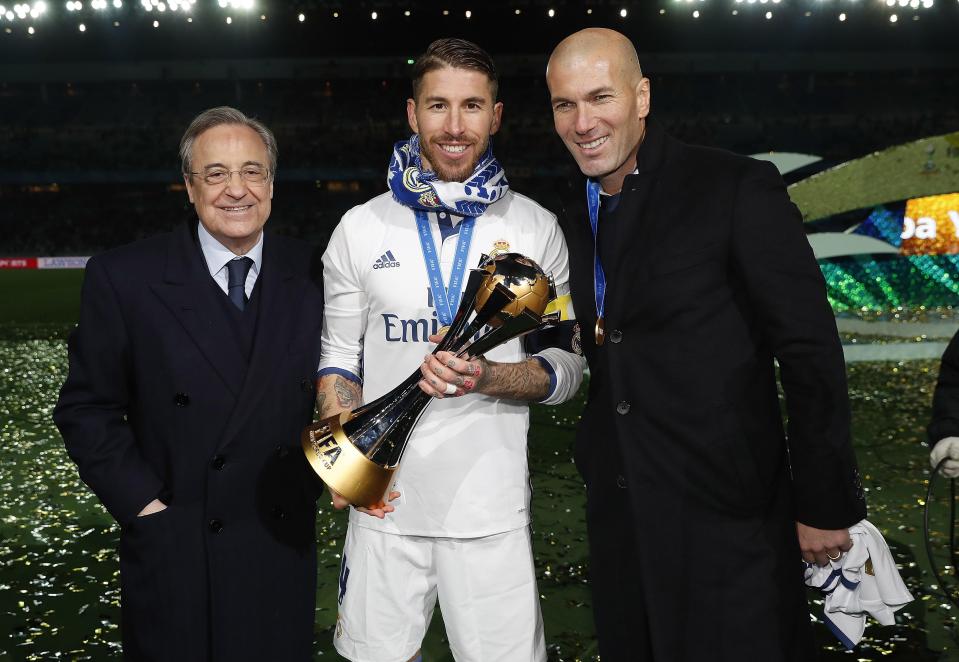  Ramos has a close relationship with Florentino Perez and boss Zinedine Zidane