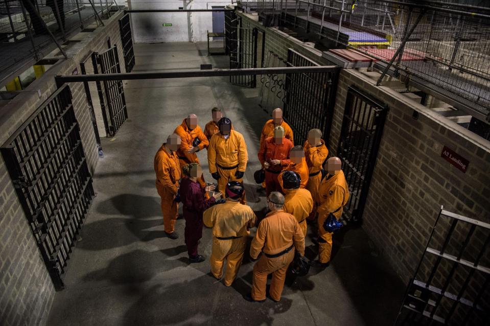  Instructors get ready to stage a mock riot