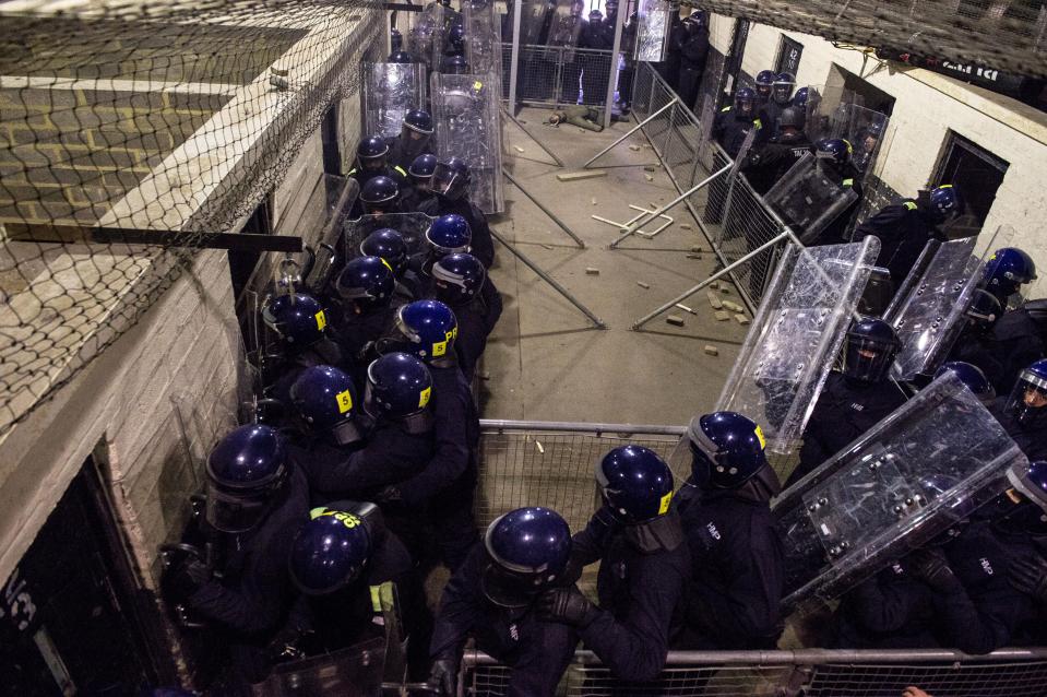  Each training hangar is a reconstruction of jail landings, exercise yards and cells