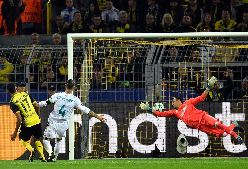  Aubameyang scores for Dortmund against Real Madrid