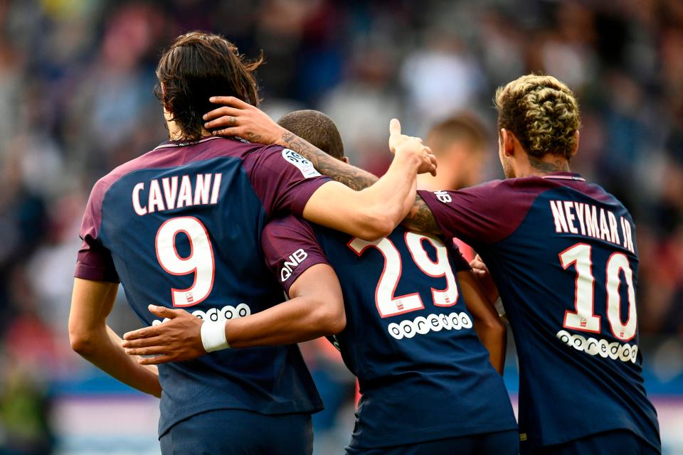  Edinson Cavani, Kylian Mbappe and Neymar are the most feared front three in world football