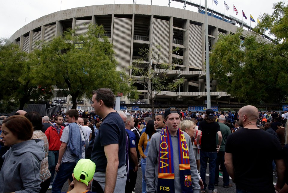 Fans were left confused as they were left outside the Nou Camp