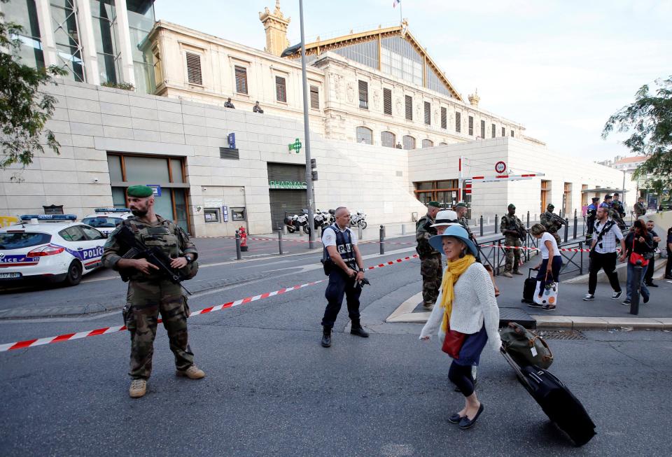  Travellers were prevented from entering the station as a cordon was set up in the wake of the attack