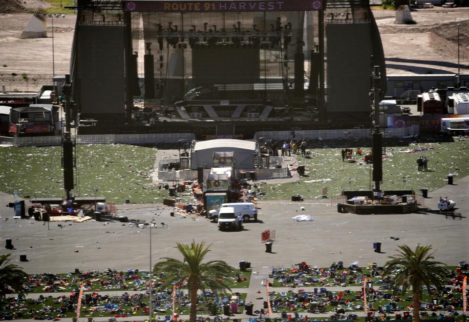  The scene of the mass-slaying is seen from above the next day