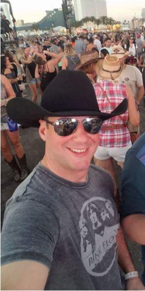 Adrian Murfitt, 35, took a selfie at the festival just before the gunfire began