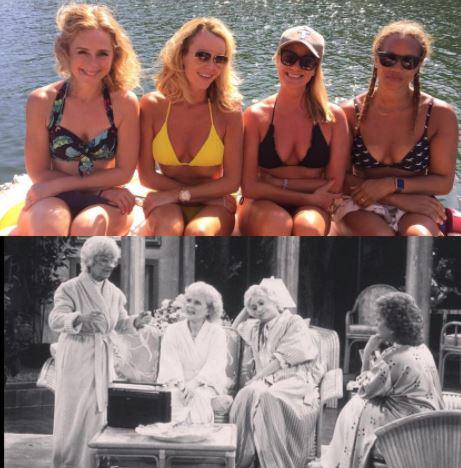  Amanda captioned the shot 'The Golden Girls' with (l-r) Nicola Stephenson, Amanda, Tamzin Outhwaite and Angela Griffin