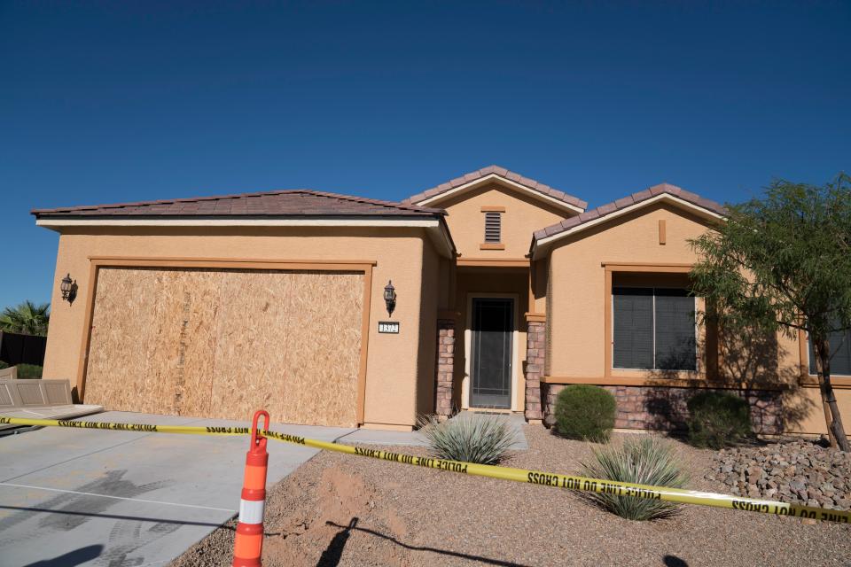  Cops used a robot to enter shooter Stephen Paddock's home, pictured, amid fears of explosive booby traps