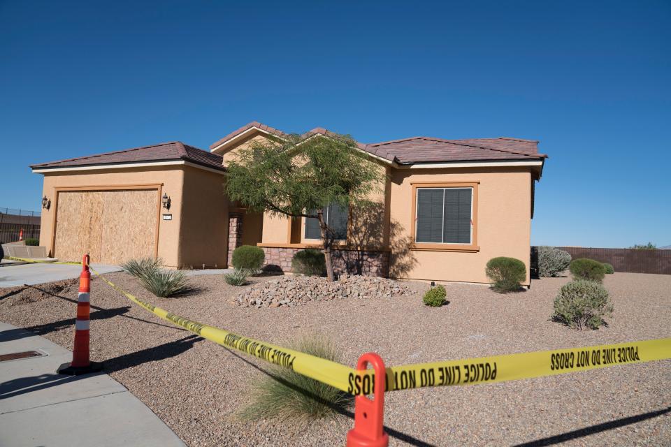  The whole community surrounding the two-bedroom property in Mesquite, Nevada was cordoned off until late afternoon on Monday as SWAT teams descended on the mass killer's home