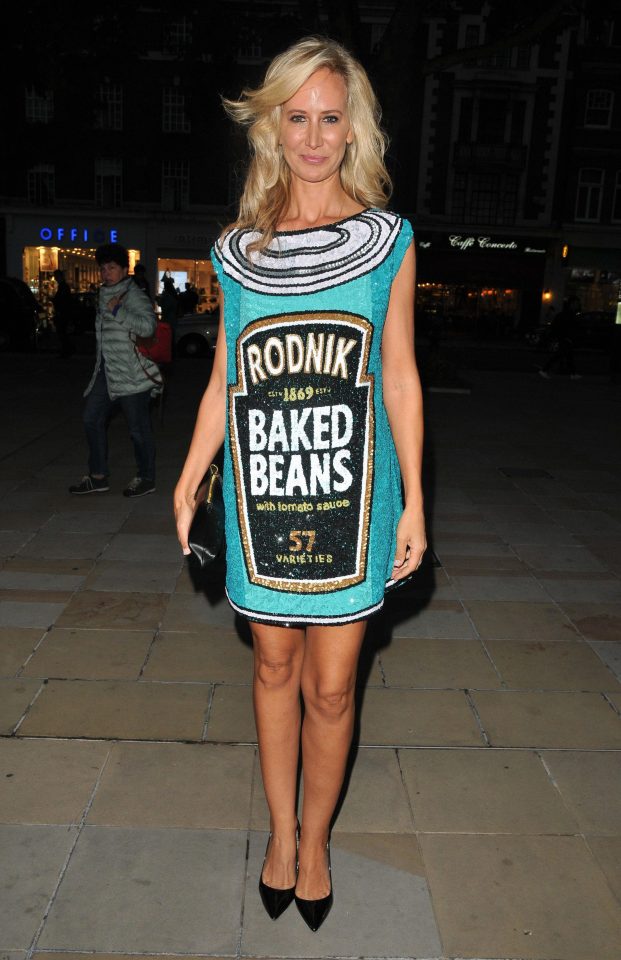  Lady Victoria sported a £2000 baked beans frock to an event at the Saatchi Gallery