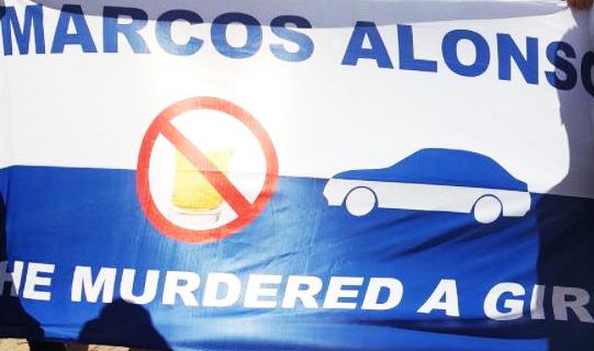  The flag alluded to the car crash Marcos Alonso caused while drink driving