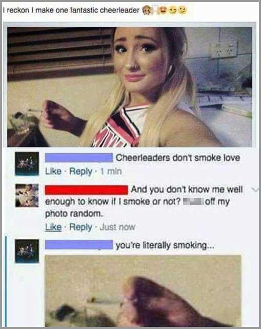 This cheerleader decided to get aggy with a Facebook commenter… before she was spectacularly called out