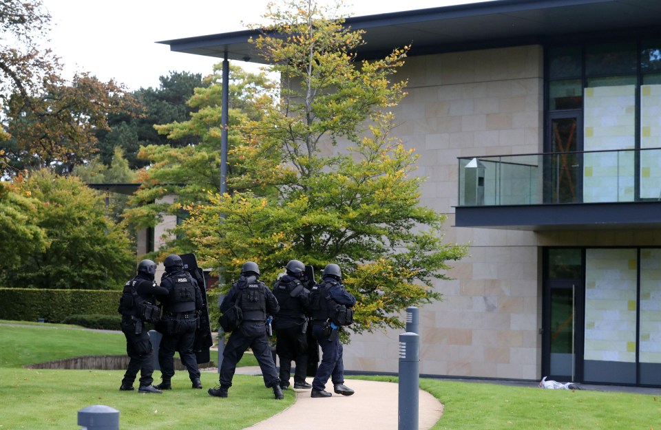 The staged attack began at the RBS headquarters at Gogarburn near Edinburgh