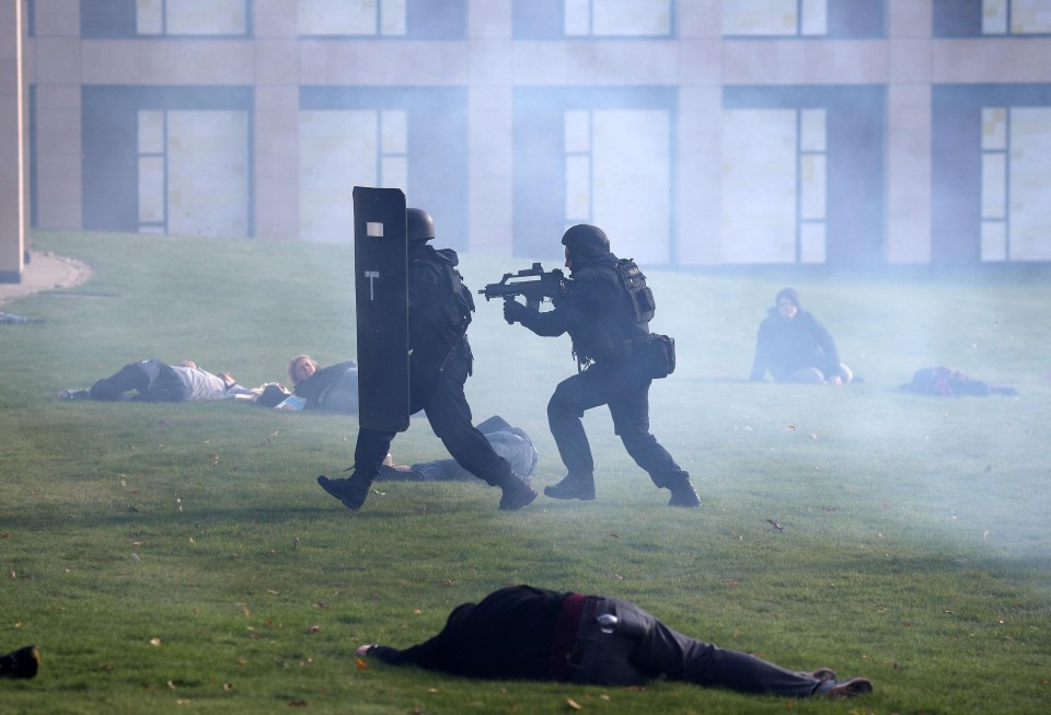 Emergency services were rehearsing their response to an attack at a number of locations including the Royal Bank of Scotland headquarters