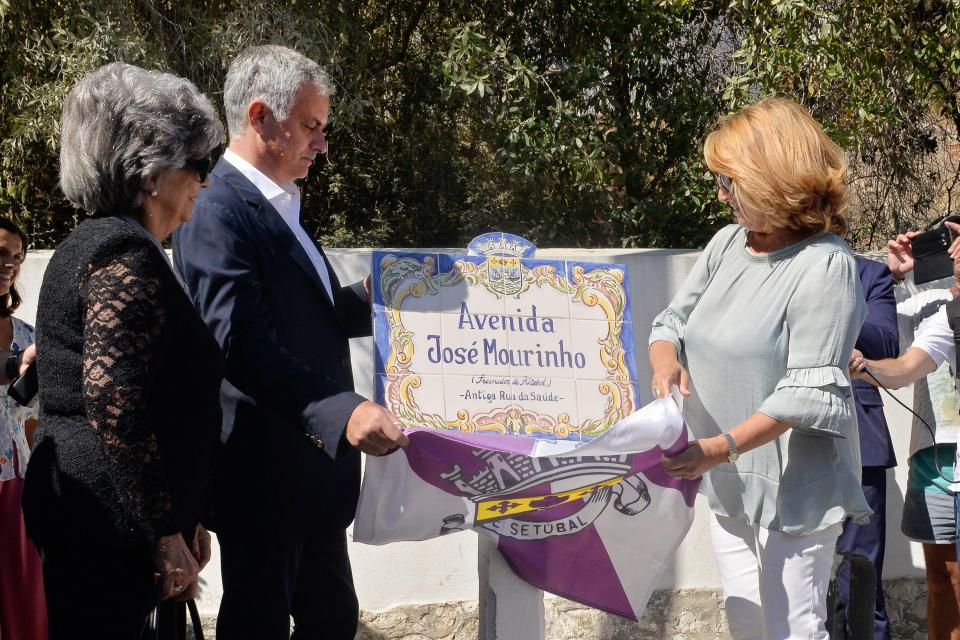  Jose Mourinho was honoured by his hometown of Setubal with a road named after him